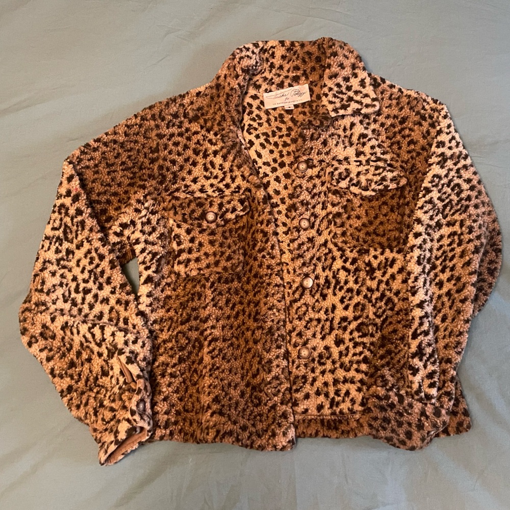 Tasha Polizzi leopard fleece jacket